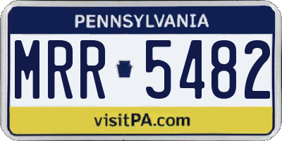 PA license plate MRR5482