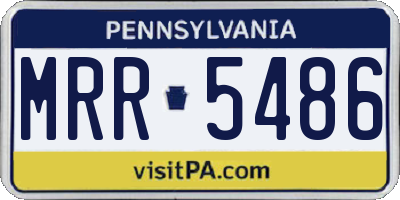 PA license plate MRR5486