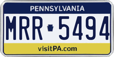 PA license plate MRR5494