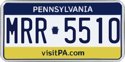 PA license plate MRR5510