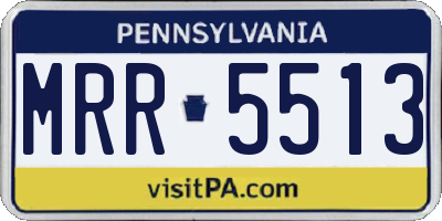 PA license plate MRR5513