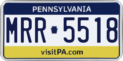 PA license plate MRR5518