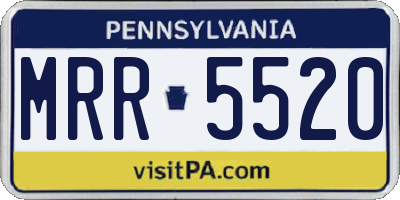 PA license plate MRR5520