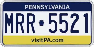 PA license plate MRR5521