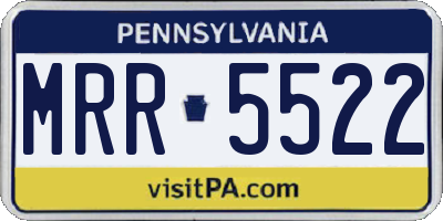 PA license plate MRR5522
