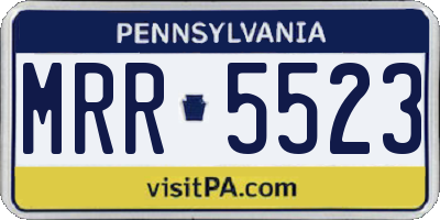 PA license plate MRR5523