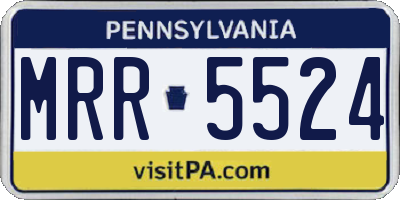 PA license plate MRR5524
