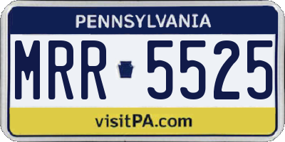 PA license plate MRR5525