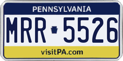 PA license plate MRR5526