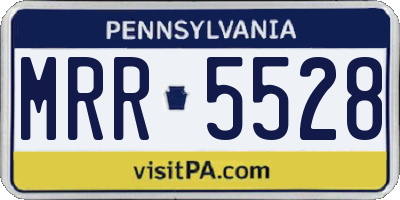 PA license plate MRR5528