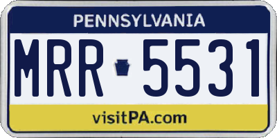 PA license plate MRR5531