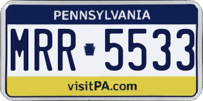 PA license plate MRR5533