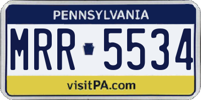 PA license plate MRR5534