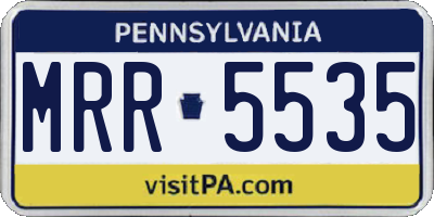 PA license plate MRR5535