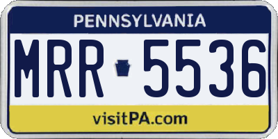 PA license plate MRR5536