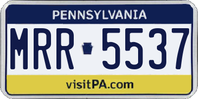 PA license plate MRR5537