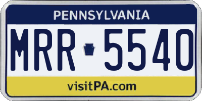 PA license plate MRR5540