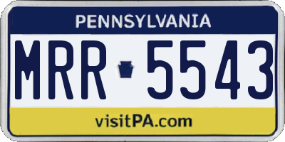 PA license plate MRR5543