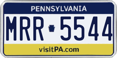 PA license plate MRR5544