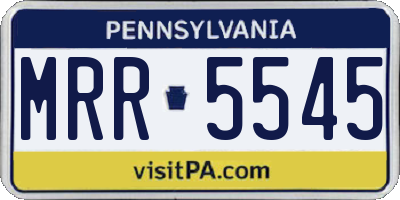 PA license plate MRR5545