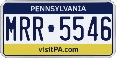 PA license plate MRR5546