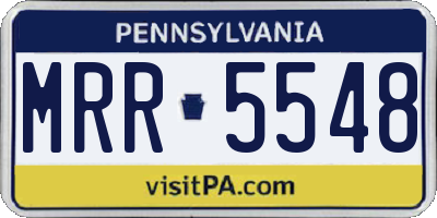 PA license plate MRR5548
