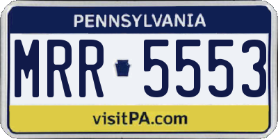 PA license plate MRR5553