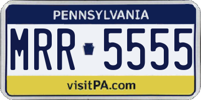 PA license plate MRR5555