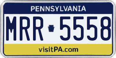 PA license plate MRR5558