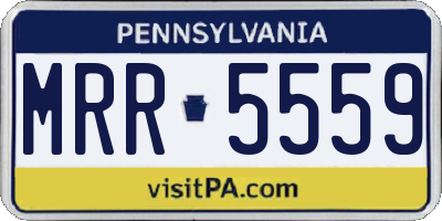 PA license plate MRR5559