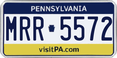 PA license plate MRR5572