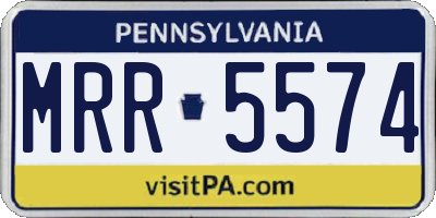 PA license plate MRR5574