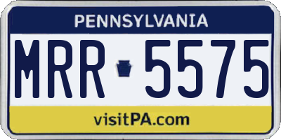 PA license plate MRR5575