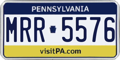 PA license plate MRR5576