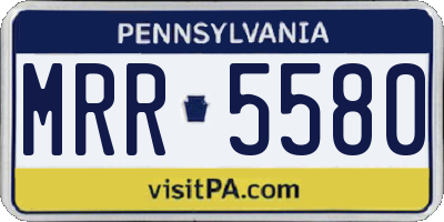 PA license plate MRR5580