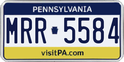 PA license plate MRR5584
