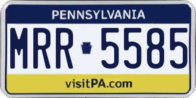 PA license plate MRR5585