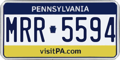 PA license plate MRR5594