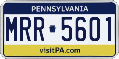 PA license plate MRR5601