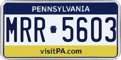 PA license plate MRR5603