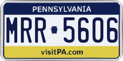 PA license plate MRR5606