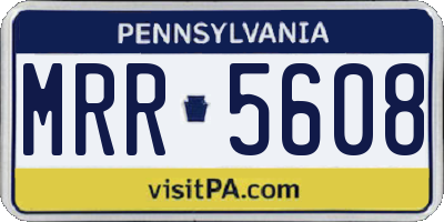PA license plate MRR5608