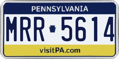 PA license plate MRR5614