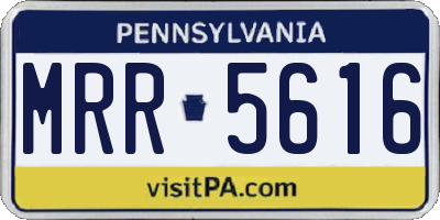 PA license plate MRR5616