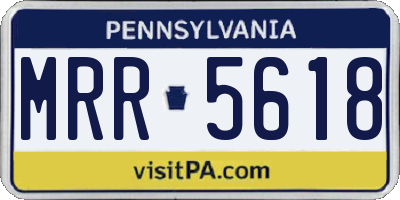 PA license plate MRR5618