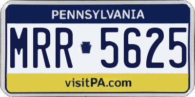 PA license plate MRR5625