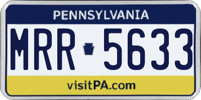 PA license plate MRR5633