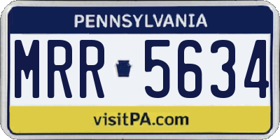 PA license plate MRR5634