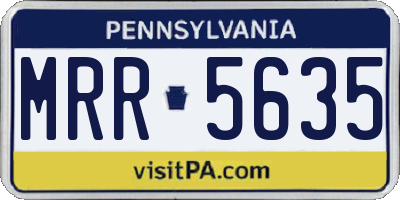 PA license plate MRR5635