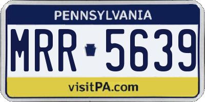 PA license plate MRR5639